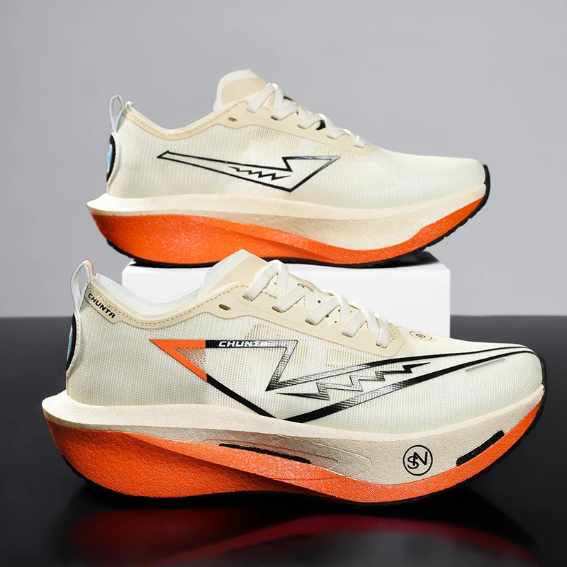 

Men's Road Running Shoes with Carbon Fiber Plate Technology - Lightweight Cushioning Sneakers, Non-Slip Tpu/Rubber Outsole, Breathable Design, Suitable for Marathon, Gym Training - Unisex for Youth, All-Season Performance Shoes, Fitness Workout Sneakers, 