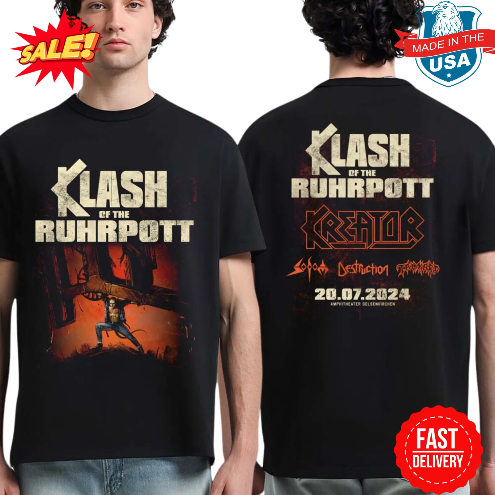 Kreator Klash of The Ruhrpott Two Sides Print Unisex T-Shirt