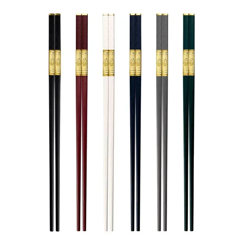 5 Pairs Japanese Chinese Chopsticks Sushi Sticks Reusable Metal Korean Chopsticks Set Healthy Alloy Tableware Palillos Chinos