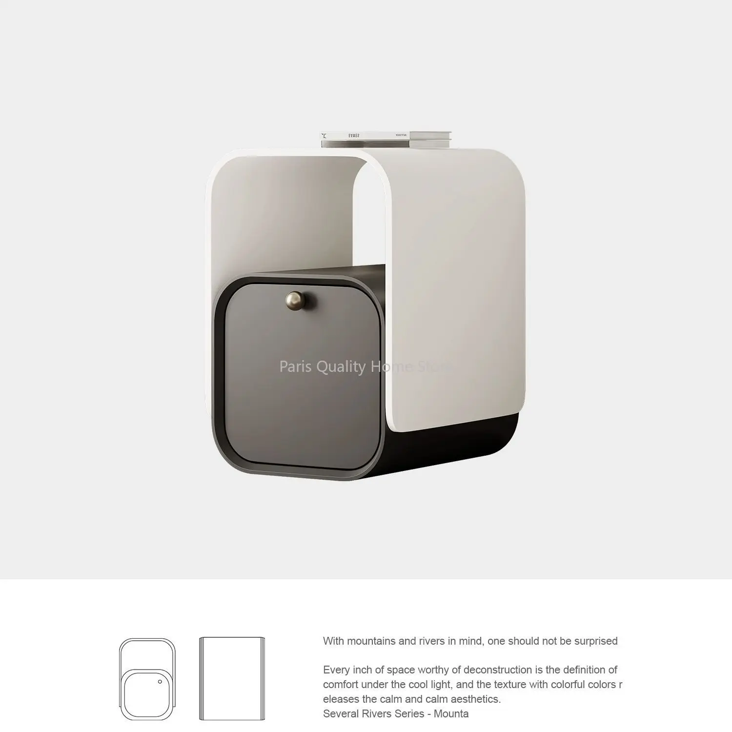 Designer Master Bedroom Bedside Ultra-narrow Bedside Table Simple Modern Storage Personality Advanced Sense Storage Cabinet