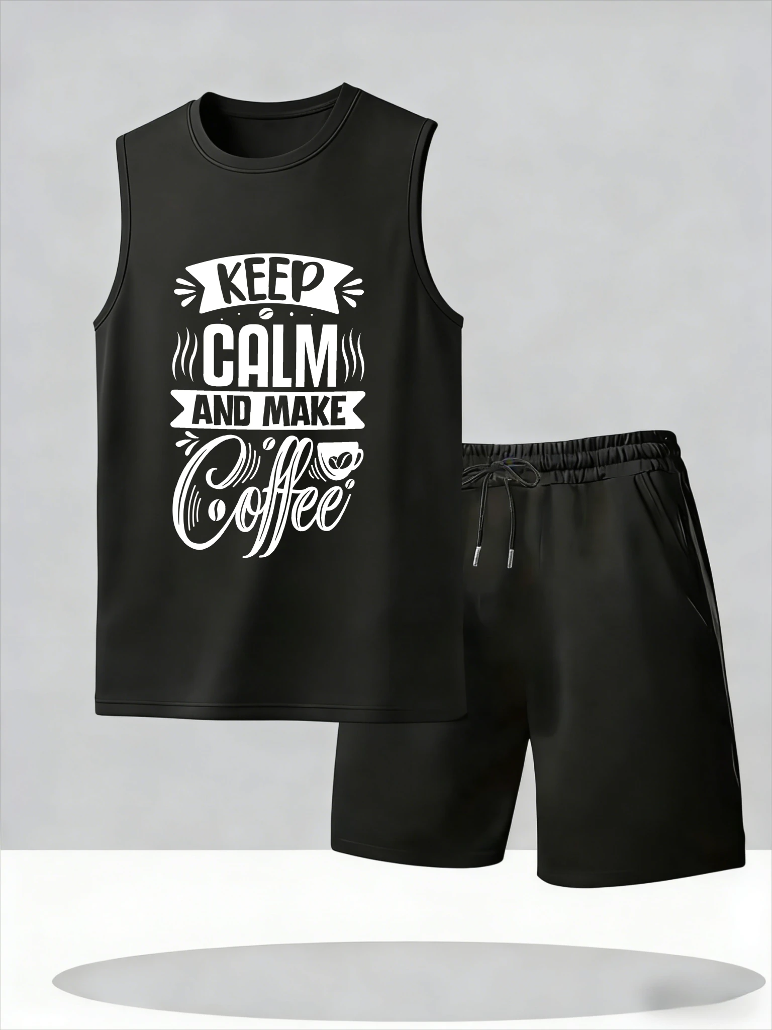 

Men's Tank Top Sets 2026 Summer Thin Quick Dry running crewneck seaside oversize sweatshirt set Breathable beach clothing set
