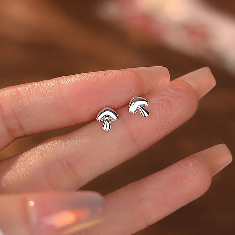 SOFTPIG Real 925 Sterling Silver Mini Mushroom Stud orecchini per le donne Cute Fine Jewelry accessori minimalisti