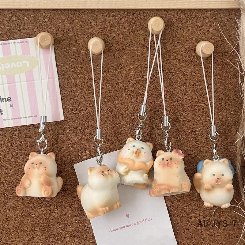 

Cute Sweet Siamese Cat Mobile Phone Strap Lanyard Keychain Pendant Backpack Charm Bag Hanging Ornament Girl Heart Accessory Gift