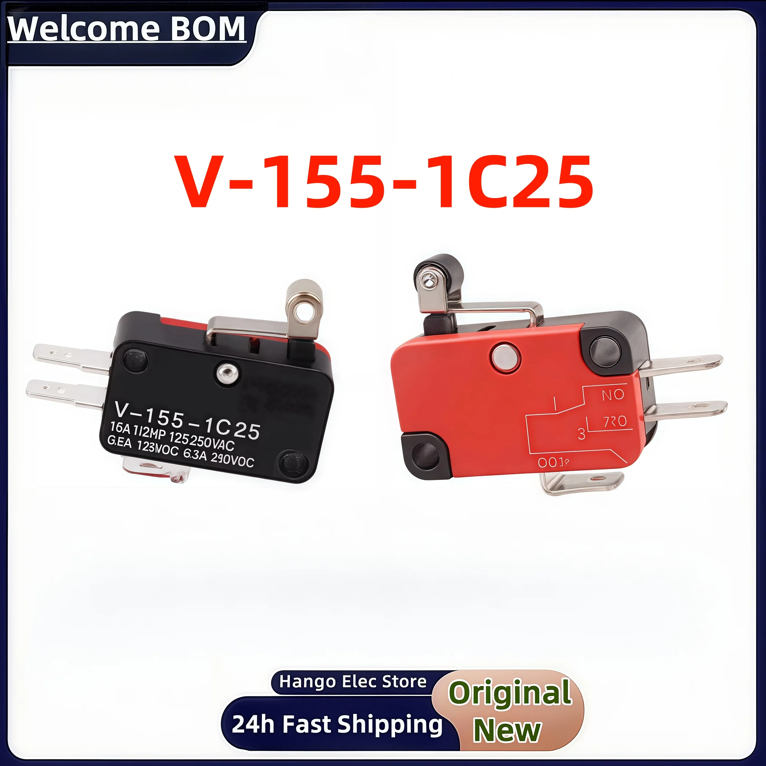10PCS Microswitch Stroke Limit Switch V-15-1C25 V-151-1C25 V-152-1C25 V-153-1C25 V-155-1C25 V-156-1C25