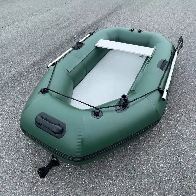 6.9ft Inflatable PVC Fishing Kayak Lightweight Rowing Boat Dinghy Hovercraft with Air Deck Bottom