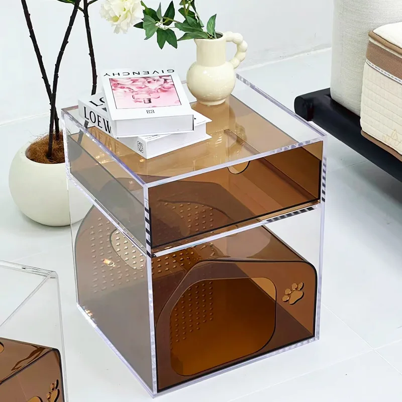 

Italian cat nest bedside table Modern style acrylic pet furniture Personalized people and pets share creative corner