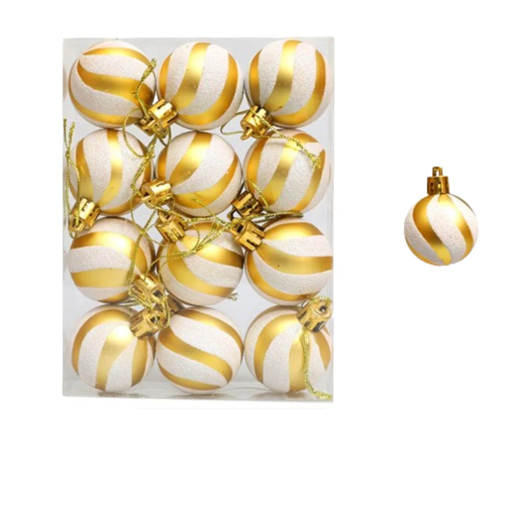

4/6cm Painted Christmas Ball Shatterproof Colorful Christmas Hanging Ball Electroplated DIY Crafts Xmas Tree Decoration