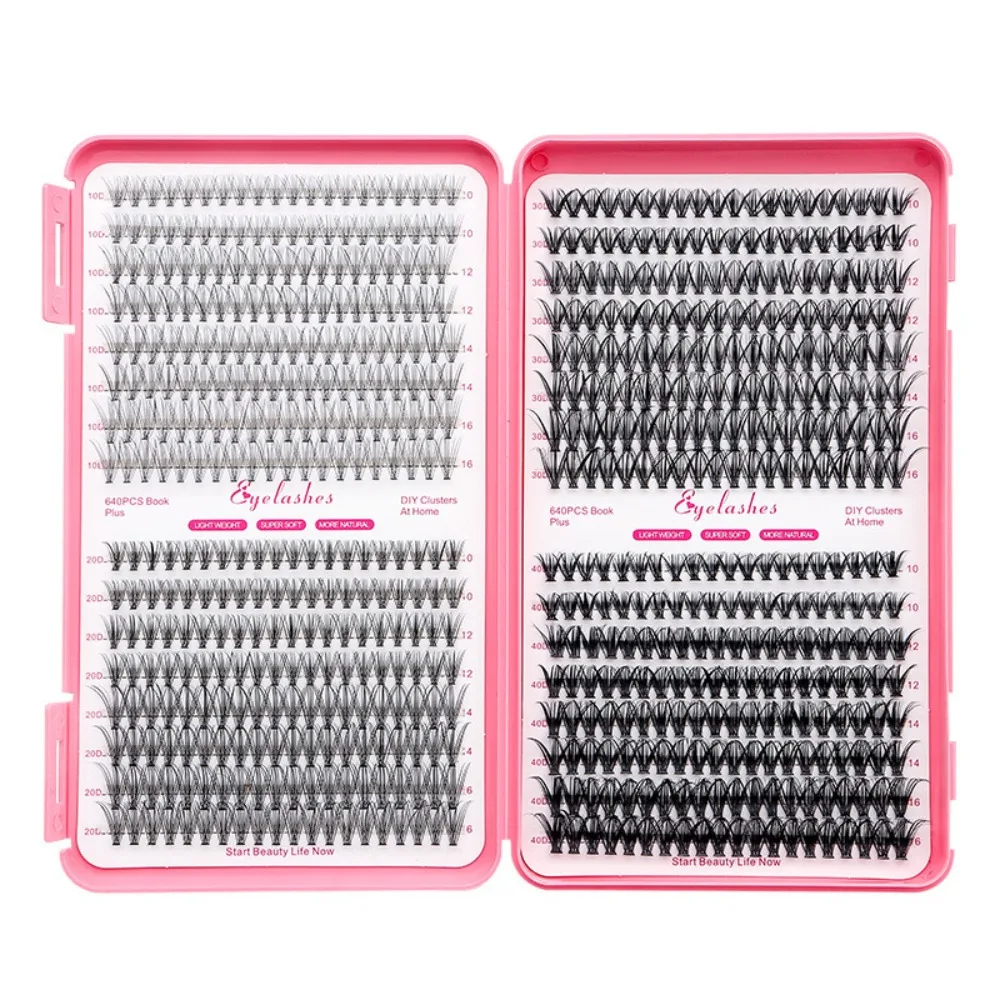 

Natural Look False Eyelashes Wispy Style 3D Volume 3D Faux Mink Lash Fluffy Clusters Volume Fans DIY Lash Extension Kit