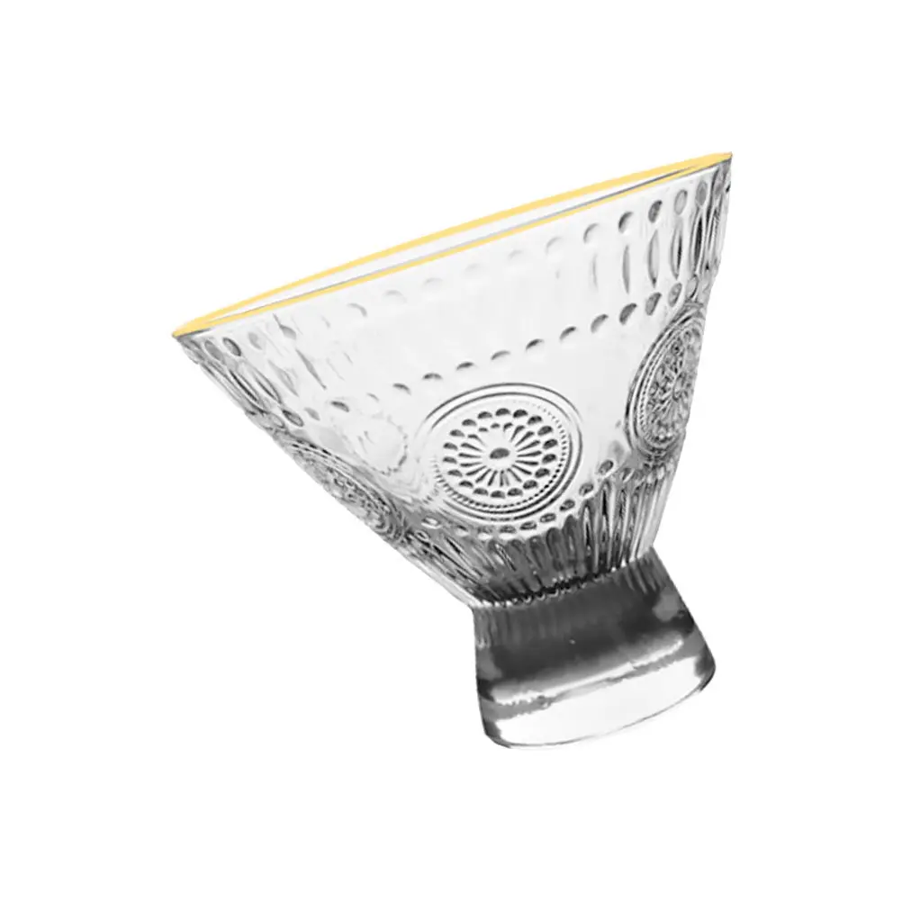 

1Pcs Artisan Glass Ice Cream Cup Multi-Purpose Juice Milk Cup Smooth Rim Fine Craftsmanship for Bar Ktv Home Party Dessert