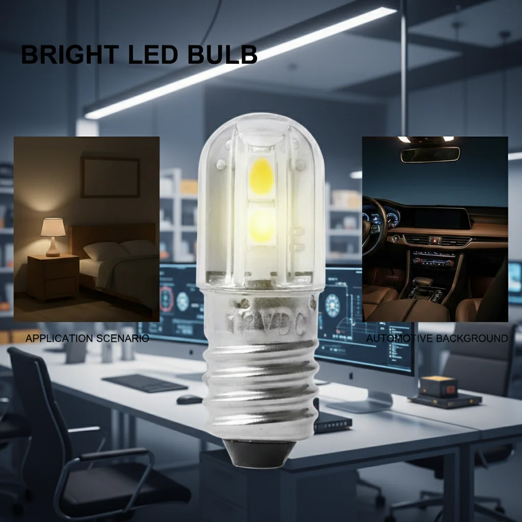 

1PC E10 LED Upgrade Bulb Warm White Indicator Light 6V 12V 1W 4pcs 3030 50000 Hours 100 LM Car Home Lamp Replacement