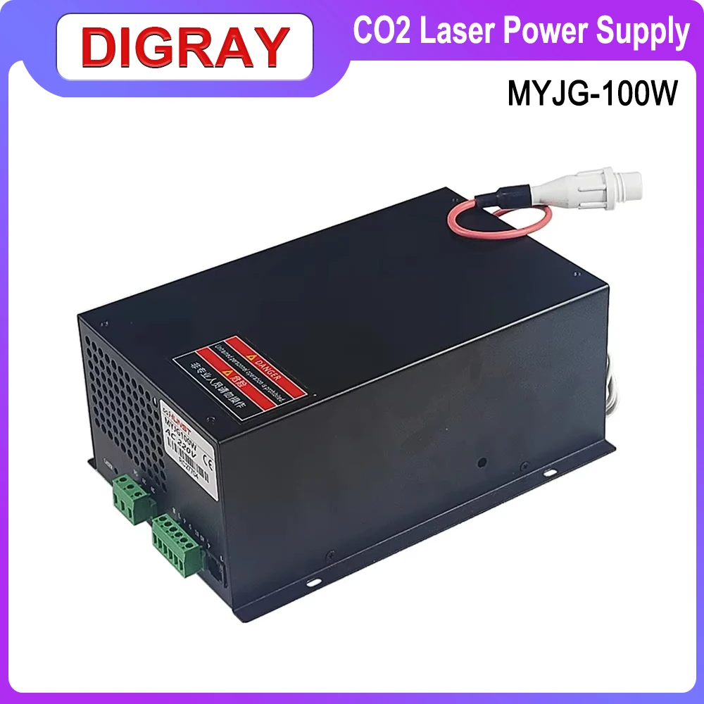 DIGRAY 100W Co2 Laser Power Supply MYJG-100W for 80W 100W Laser Cutting and Engraving Machine