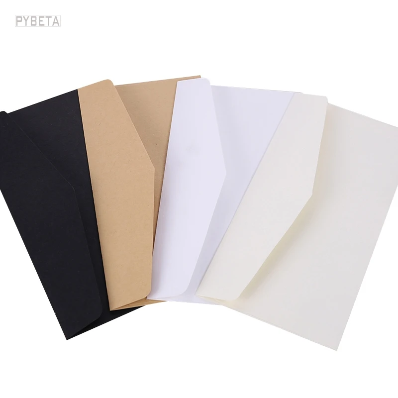 50pcs-  22*11cm 120gsm Kraft Paper Letters Envelope Wedding Business Invitation---kraft white black beige color