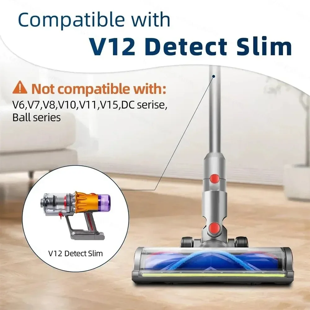 Electric Vortex Brush Head Replacement for Dyson V12 Detect Slim V10 Digital Slim Vacuum Cleaner for Carpet Wooden Floor
