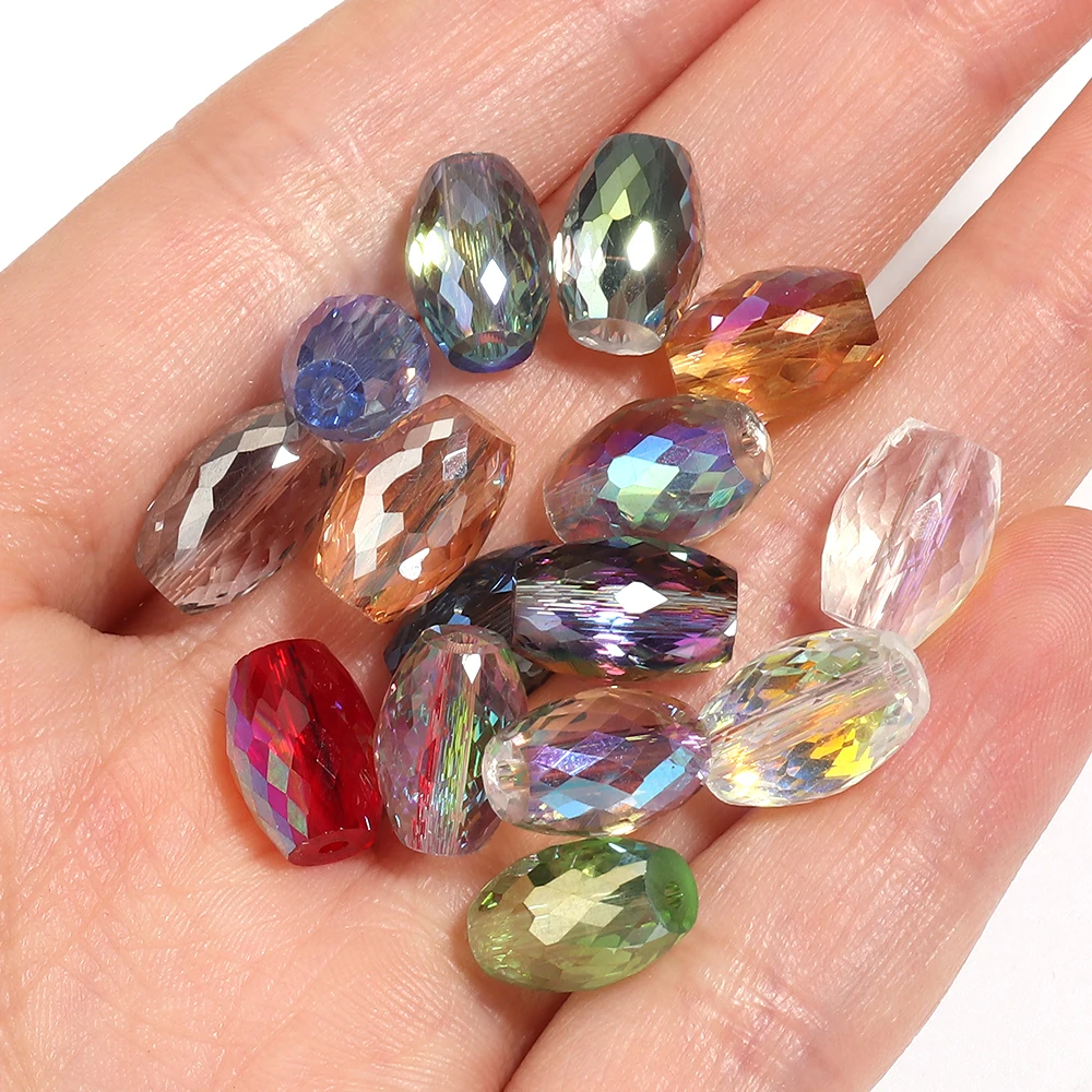 20 Stück 8x11mm ovale, zylindrische, facettierte Kristallglasperlen, lose Abstandsperlen für die Schmuckherstellung, DIY-Armband- und Halskettenzubehör – Detail 7