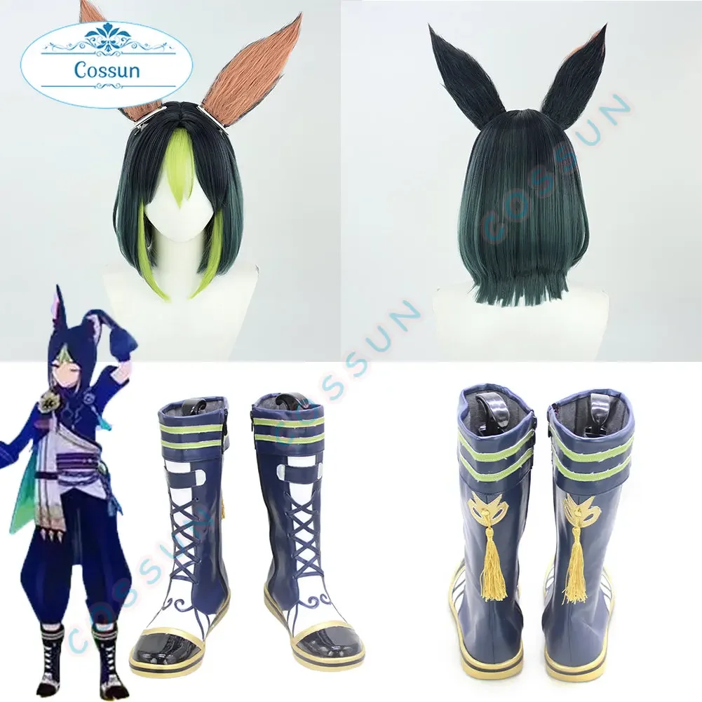 Genshin Impact Dori /Tighnari / Collei Cosplay Shoes wig boots for costume outfits dress-up  genshin cosplay game wig