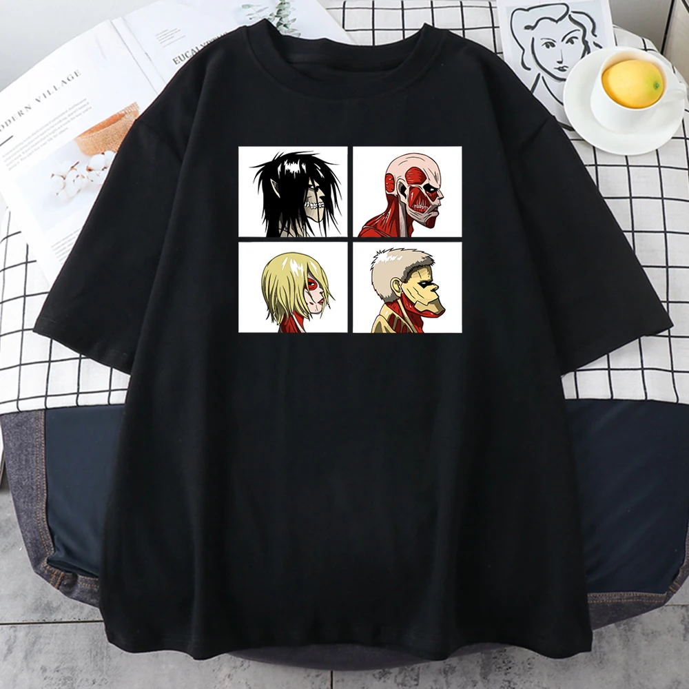 CLOOCL 100% Cotton T-shirt Attack on Titan Anime Logo Casual T-Shirts Summer Funny T-Shirt Fashion Harajuku Tees Drop Shipping