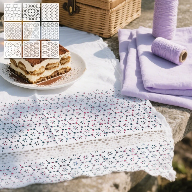 YOMDID 9 個刺し子刺繍テンプレート DIY 幾何学的 - Embroidery Motif のレビューと価格