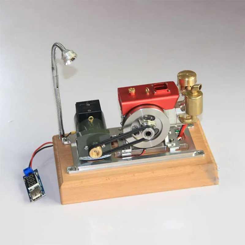 Micro Diesel Engine Model Gasoline Engine with Generator 12v Mini Simulation Engine Model Toy