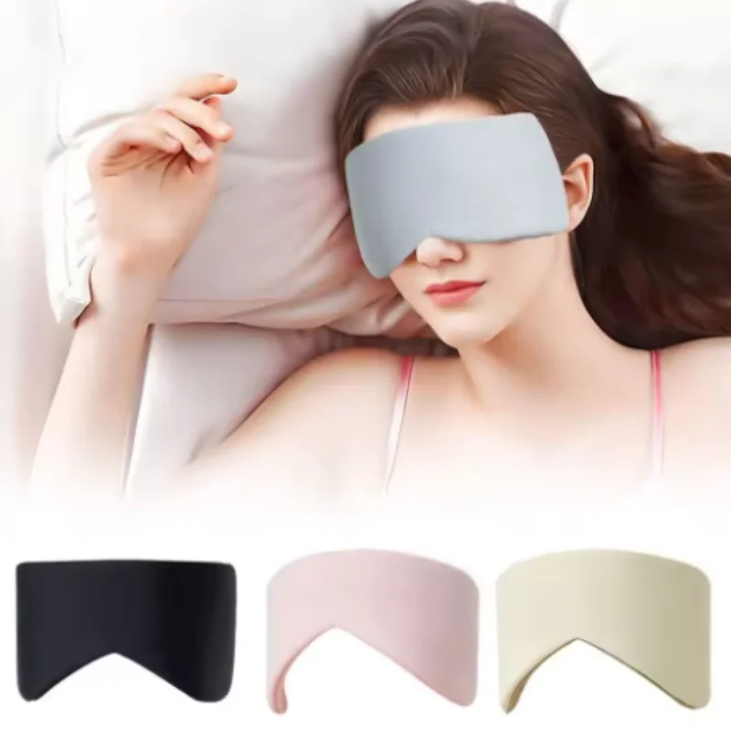 Mascarilla para dormir de seda de hielo, parche ocular que bloquea la luz, para viajes, ayuda para dormir suave, sombra de ojos, mascarilla para dormir transpirable nocturna