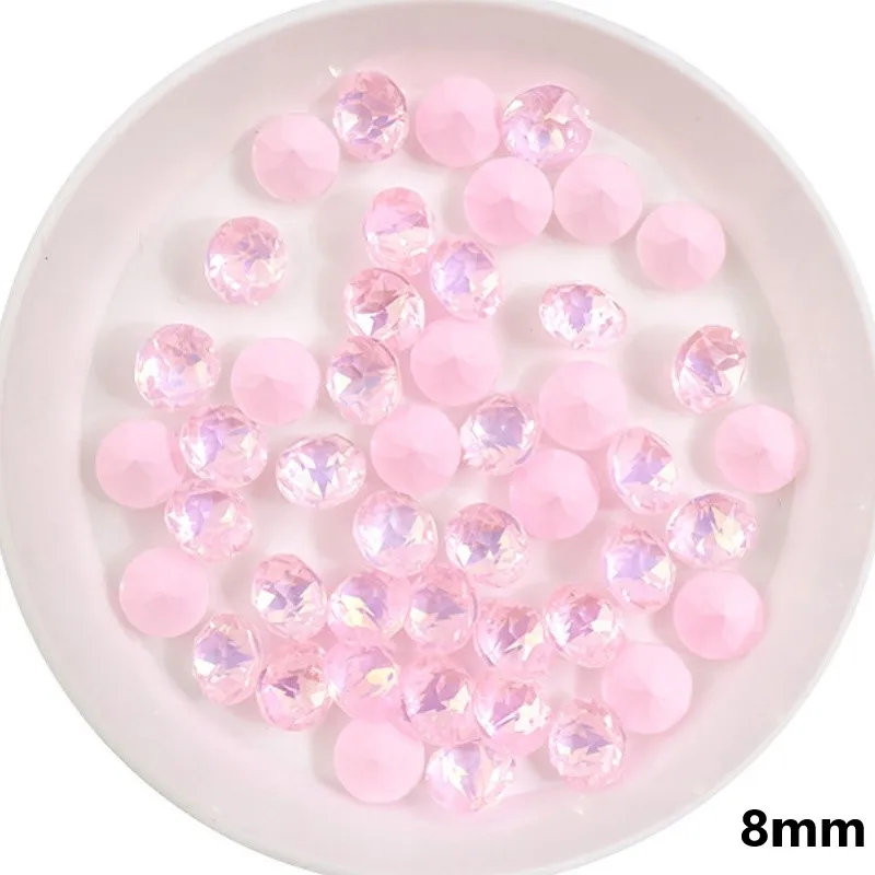 100 pz 6mm/8mm 33 tagli moka chiodo diamante Multi taglio cristallo a punta fondo gioielli per unghie accessori diamante Super scintillante