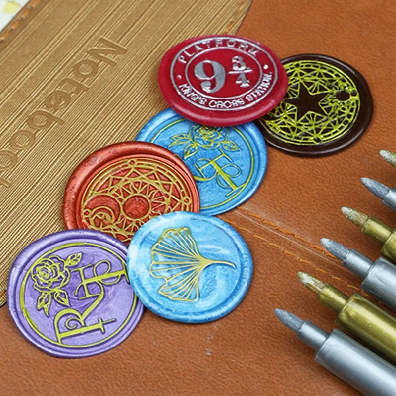 6 Colors Fire Paint Seal Special Pens Graffiti Wax Stamp Markers Pen for Sealing Stamp Vintage Waxing Coloring Pens Dropshipping