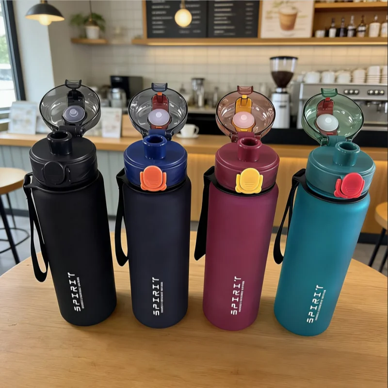 650Ml Aesthetic Frosted Sports Water Bottle Button Lid Direct Drinking Cup with Handle Portable Large Capacity Leak-Proof Cup S78334e7c84b942c8b74159cf5b84754dx