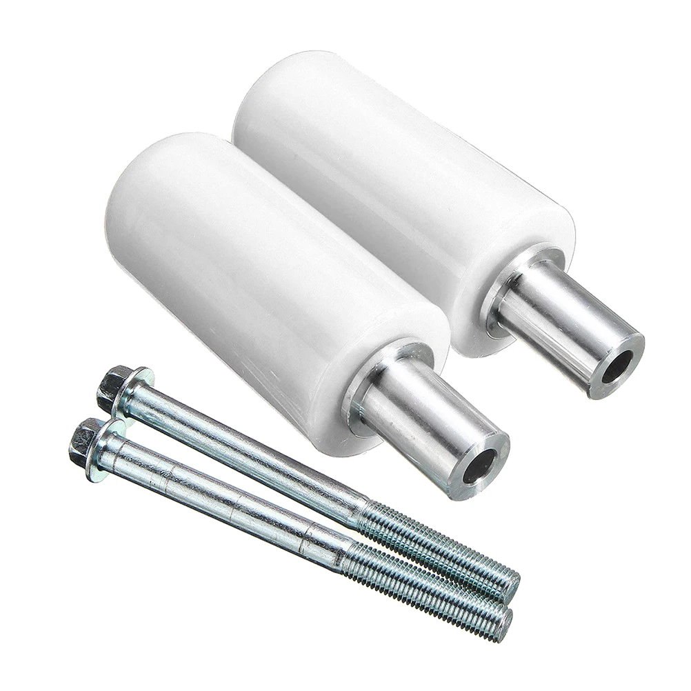 

2pcs Motorcycle Frame Sliders White Rubber Rods Anti Crash Sticks High Resistance Aluminum Plastic Replacement