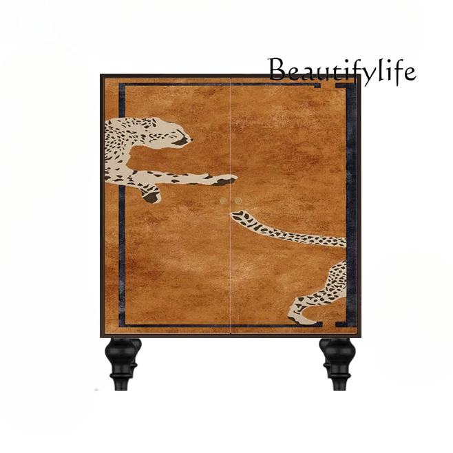

American retro solid wood shoe cabinet entry home door locker outer corridor corridor decorative storage cabinet