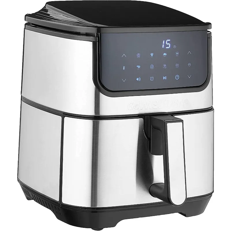 

GoWISE USA 7-Quart Air Fryer & Dehydrator Max Steel XL- with Touchscreen Display with Stackable Dehydrating Racks with Preheat