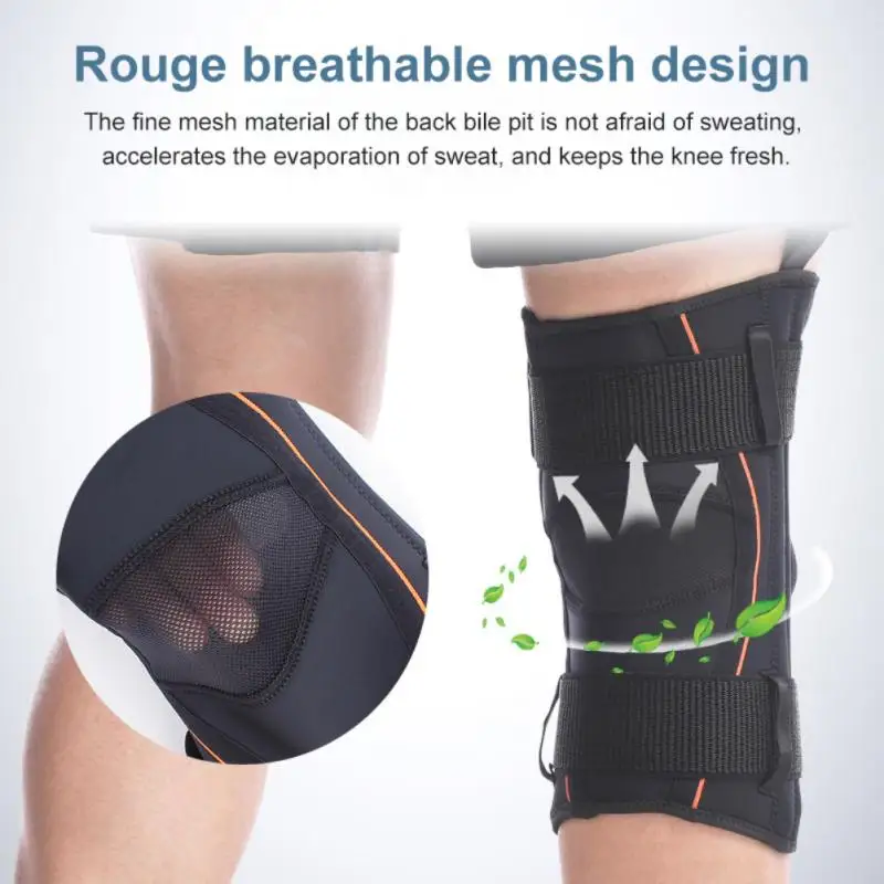 1PC Knee Brace Support Sleeve Adjustable Open Patella Stabilizer Protector Nylon Wrap For Arthritis Meniscus Tear Running Sports