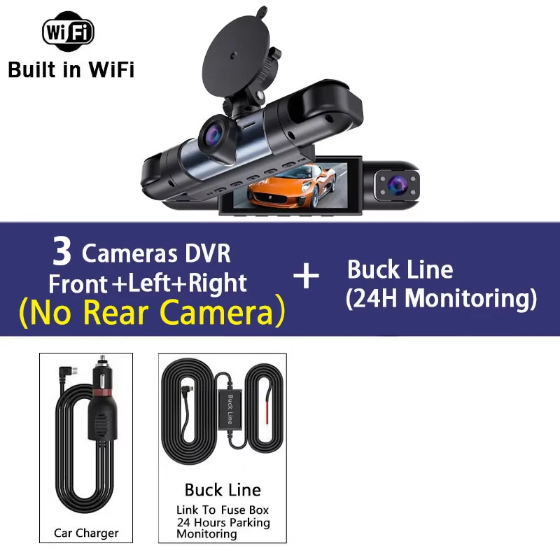 4-kanaals 360 ° Draaien Dash Cam Wifi APP 1920*1080P HD Auto Camera Nachtzicht Parking Monitor G-sensor Dashcam Black Box