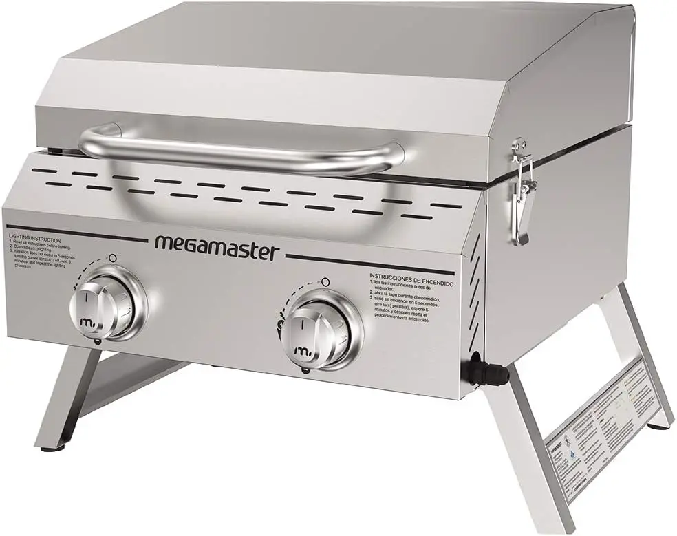 Premium Outdoor Cooking 2-Burner Grill, While Camping, Outdoor Kitchen, Patio Garden, Barbecue with Two Foldable legs