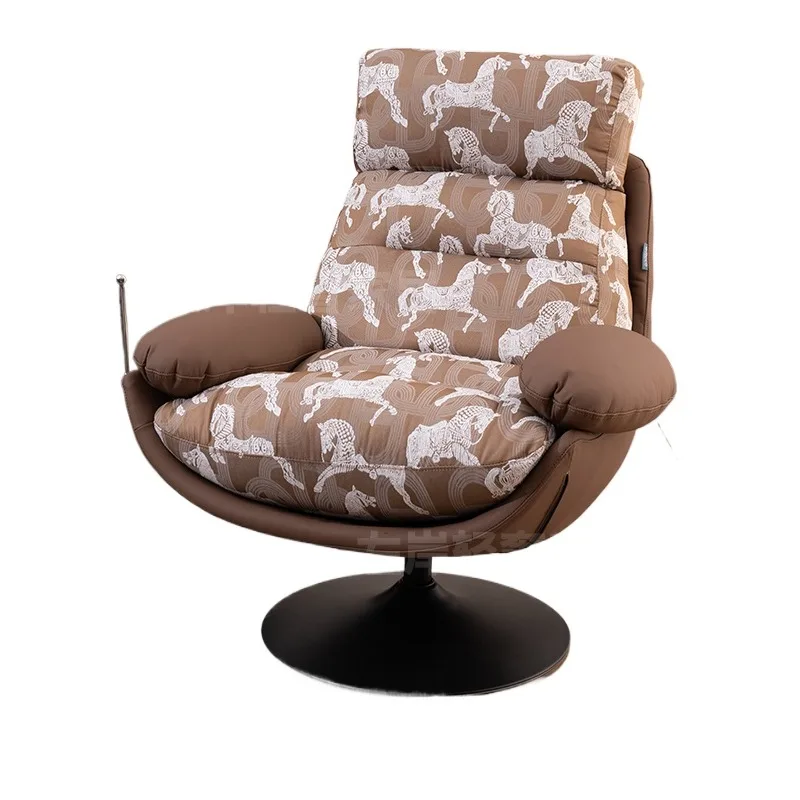 

Leather single sofa designer premium rotating leisure chair ergonomic chair