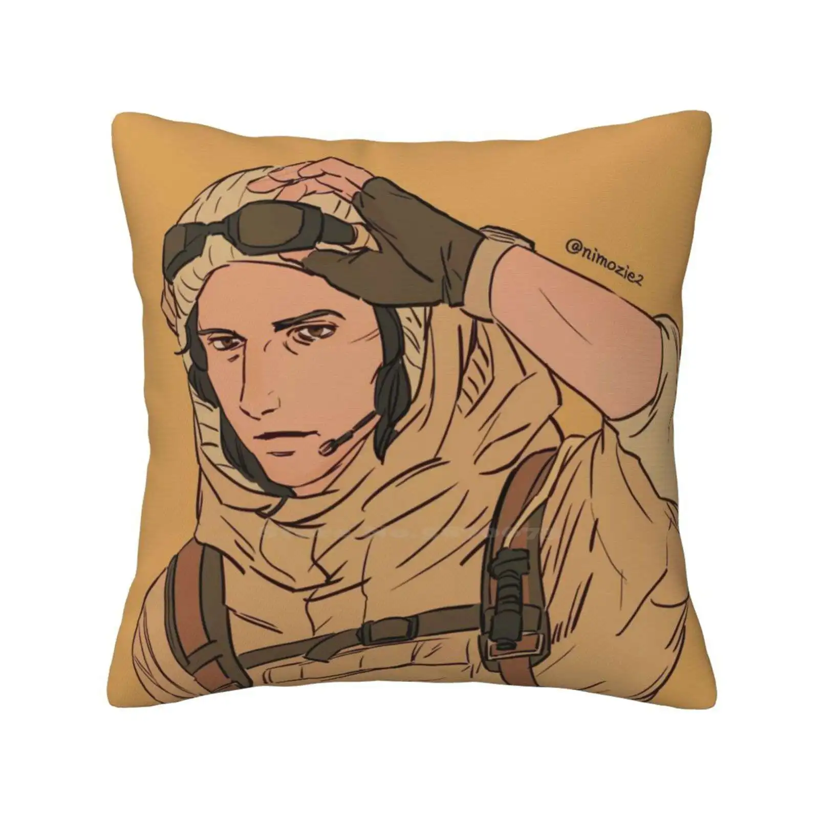 Print-45 / Nomad Throw Cushion Pillow Cover Rainbow6Siege R6S Nimozie Fanart Illust Nomad