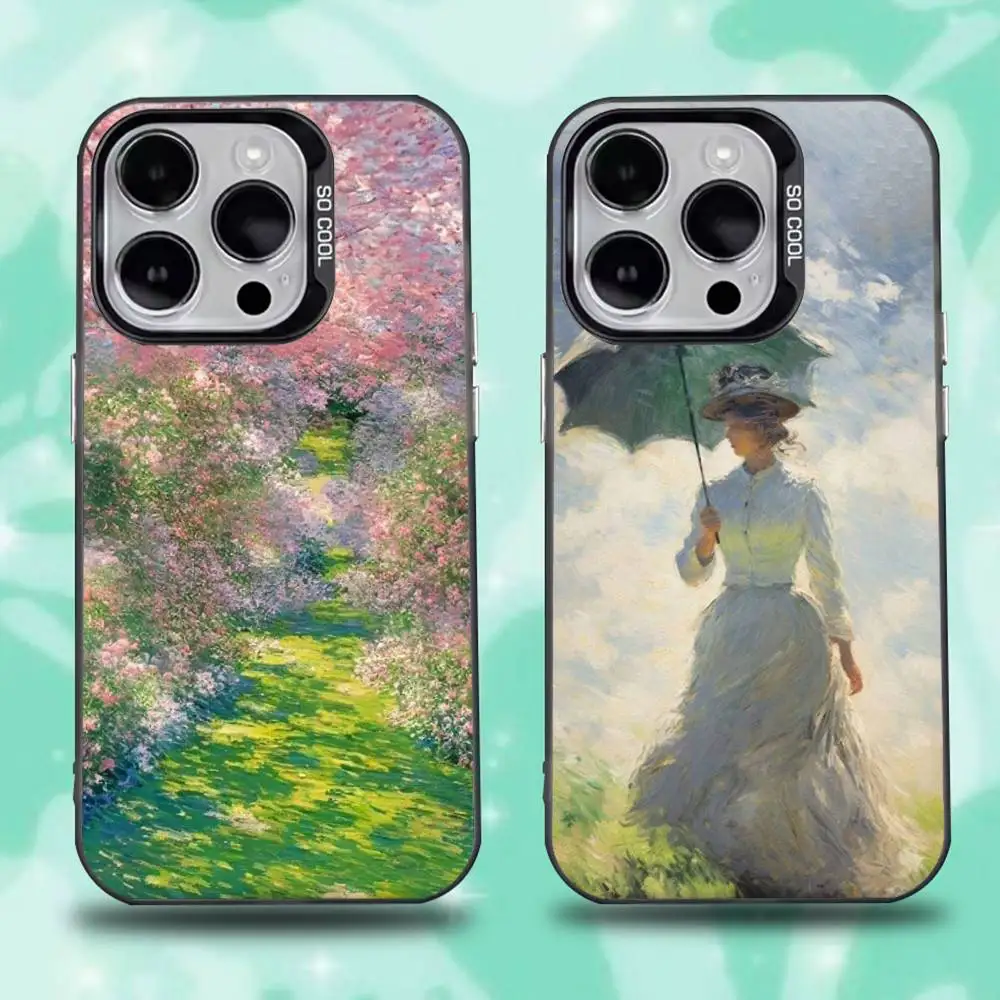 

Claude Monet Impressionism Painter Phone Case For iPhone 16,15,14,13,12,11,Mini,Pro,E,SE4,XS,MAX Black Candy Matte Cover