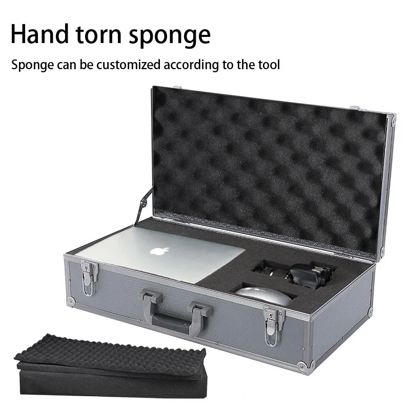 Complete Storage Tool Box Shockproof Aluminum Portable Carrying Large Hard Case DIY Sponge Multi-purpose Tools with Accessories