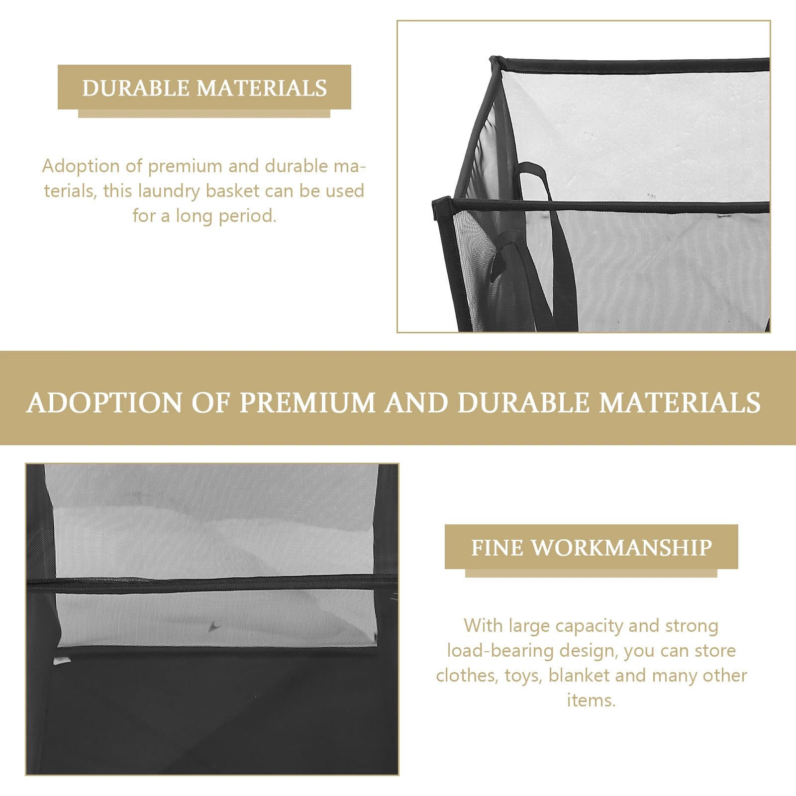 

Foldable Laundry Hamper With Handles Large Mesh Basket For Bedroom Bathroom Storage Pp Polyester Breathable Smell