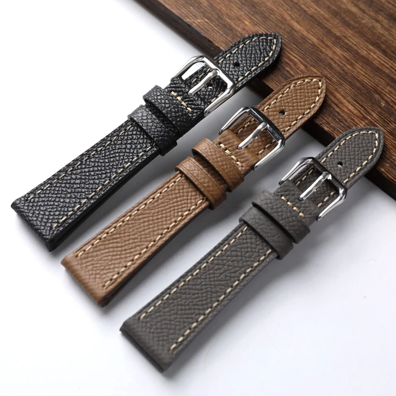 Hochwertiges italienisches Palmkornband Palmkornlederband 18 19 20 21 22MM Braun Grau Blau Ultradünnes Herrenband aus weichem
