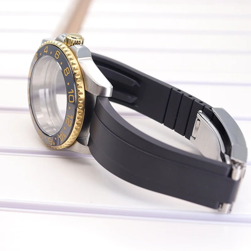 40-mm-Uhrengehäuse, NH35-Gummiarmband für NH35, NH36, NH34/38, Miyota8215, ETA2824-Uhrwerk, GMT-Sub-Gehäuse, 120-Klick-Lünette mit einseitiger Drehfunktion. – Detail 13
