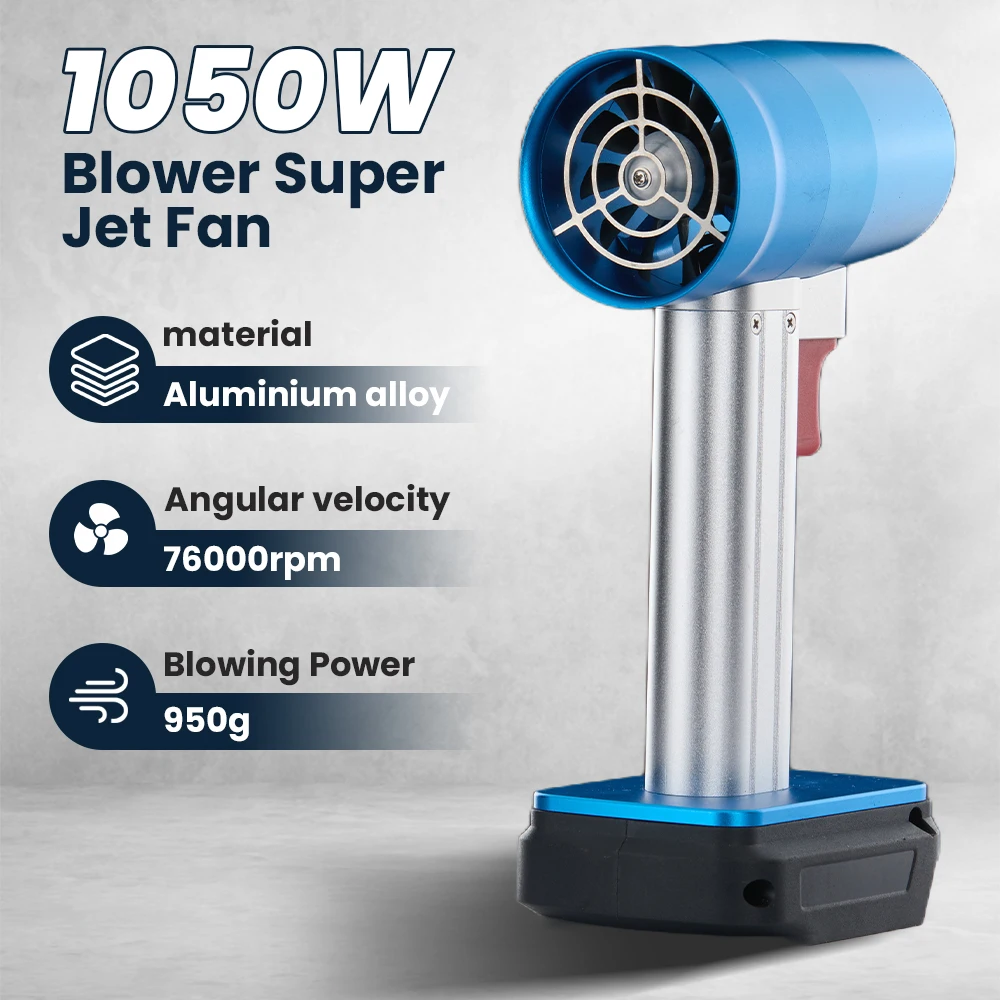 

Air Blower 140000RPM Turbo Jet Fan Brushless Motor Handheld Duct Fan Portable Fan 950g Thrust Blower for Makita/Dewalt/Milwaukee