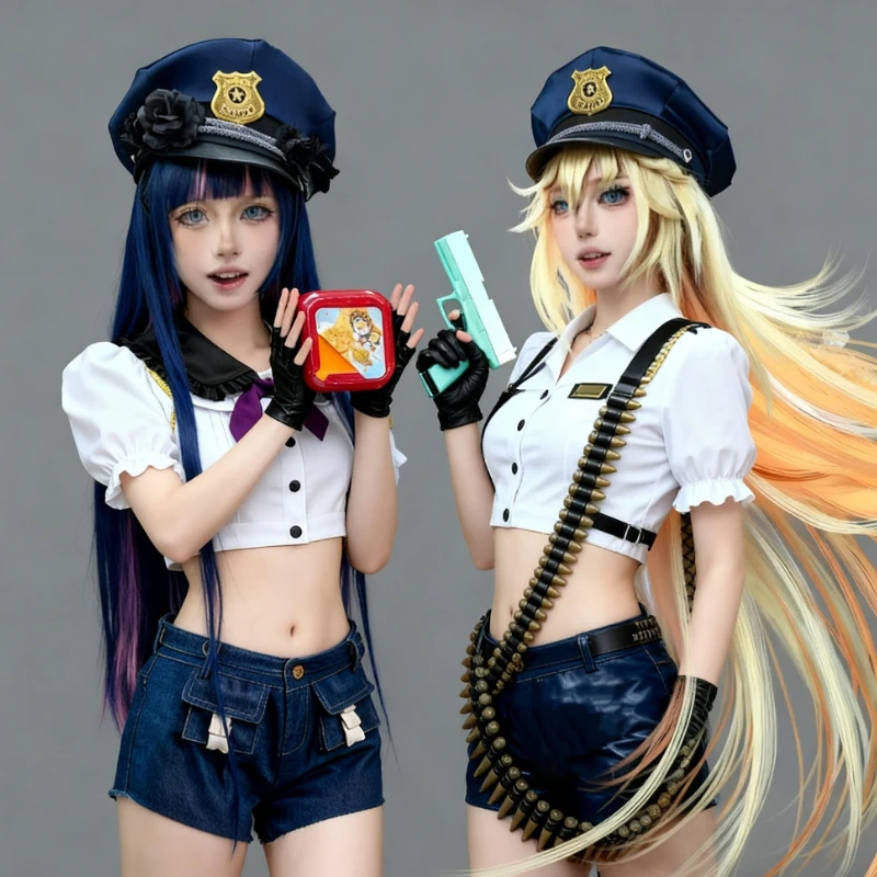 

Трусики и чулки с подвязками трусики анархия косплей костюм парик чулки Трусики полицейская униформа для женщин Женский костюм на Хэллоуин