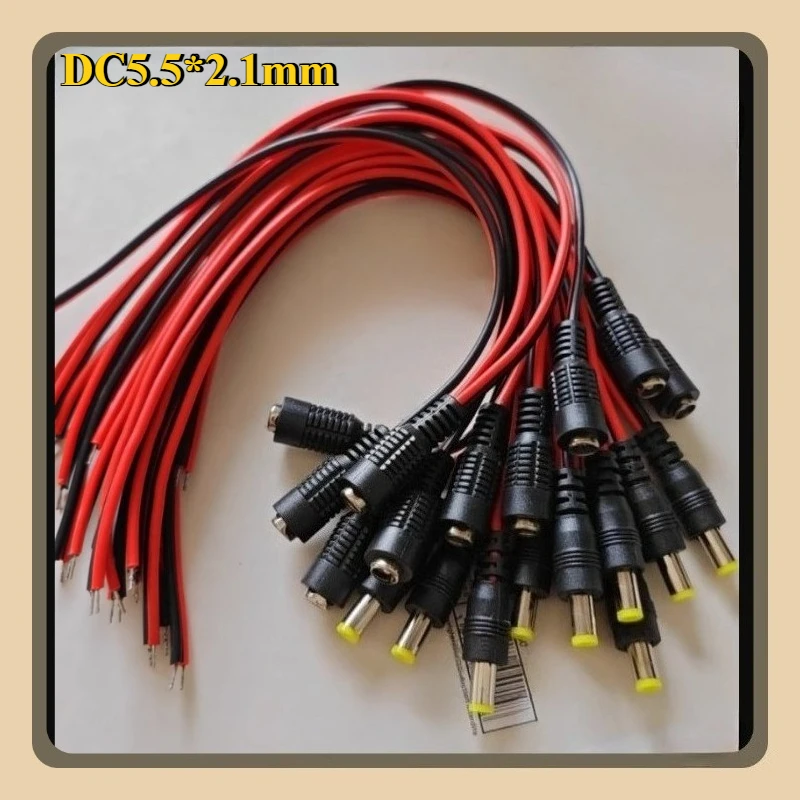 

5/10Pcs/lot DC5.5*2.1 mm Male Female Plug 12V Dc Power Pigtail Cable Jack for Cctv Camera Connector Tail Extension 12V DC Wire