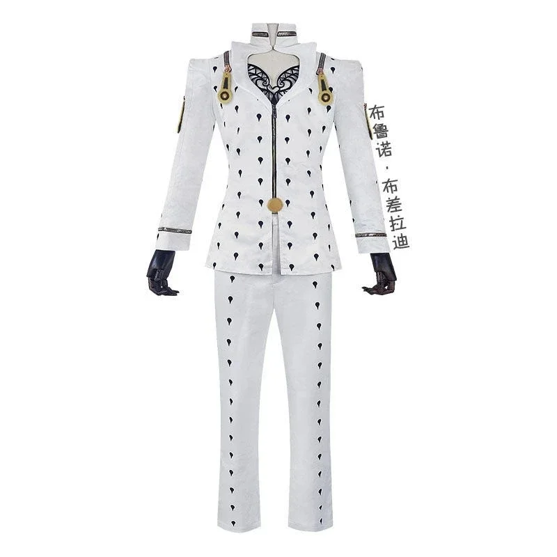 أزياء أنيمي جوجو للمغامرة الغريبة برونو Bucciarati أزياء تنكرية باللون الأسود والأبيض أزياء موحدة مجموعات كاملة 2025 تخفيضات هائلة