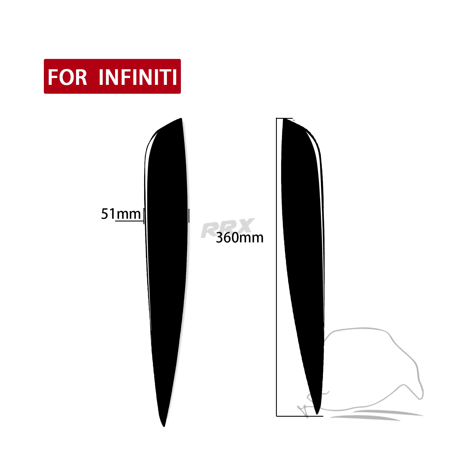 For Infiniti FX QX70 14+ Piano Black Center Control Gear Shift Lever Side Trim Panels Decorative Interior Accessories Stickers view 4