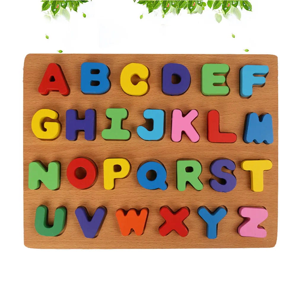 

Wooden 26 Uppercase Letters Puzzle Board Educational Alphabet Learning Fun Early Childhood Cognitive Color Recognition