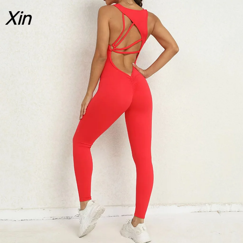 

2023 Sexy Jumpsuit Sport Women Yoga Set Bodysuit For Fitness Wear Gym Clothing Sportswear High Elastic Workout Running Clothes