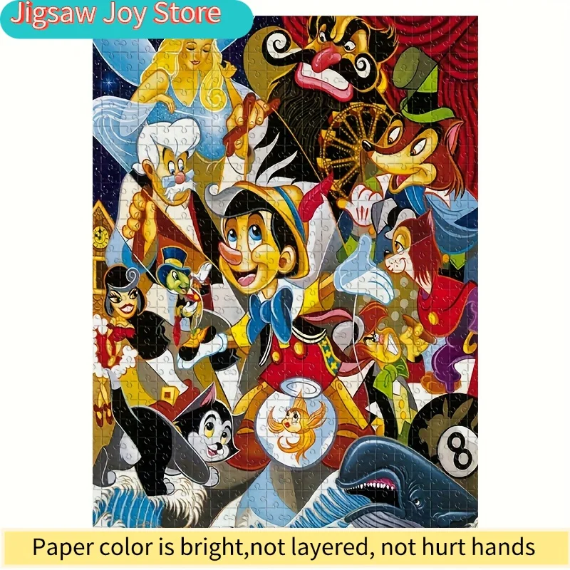 

1000pcs Puzzle, Handmade DIY Gift, Pinocchio, Holiday Gift, Leisure & Educational Gift, Room & Home Wall Decor, Thick Cardboar