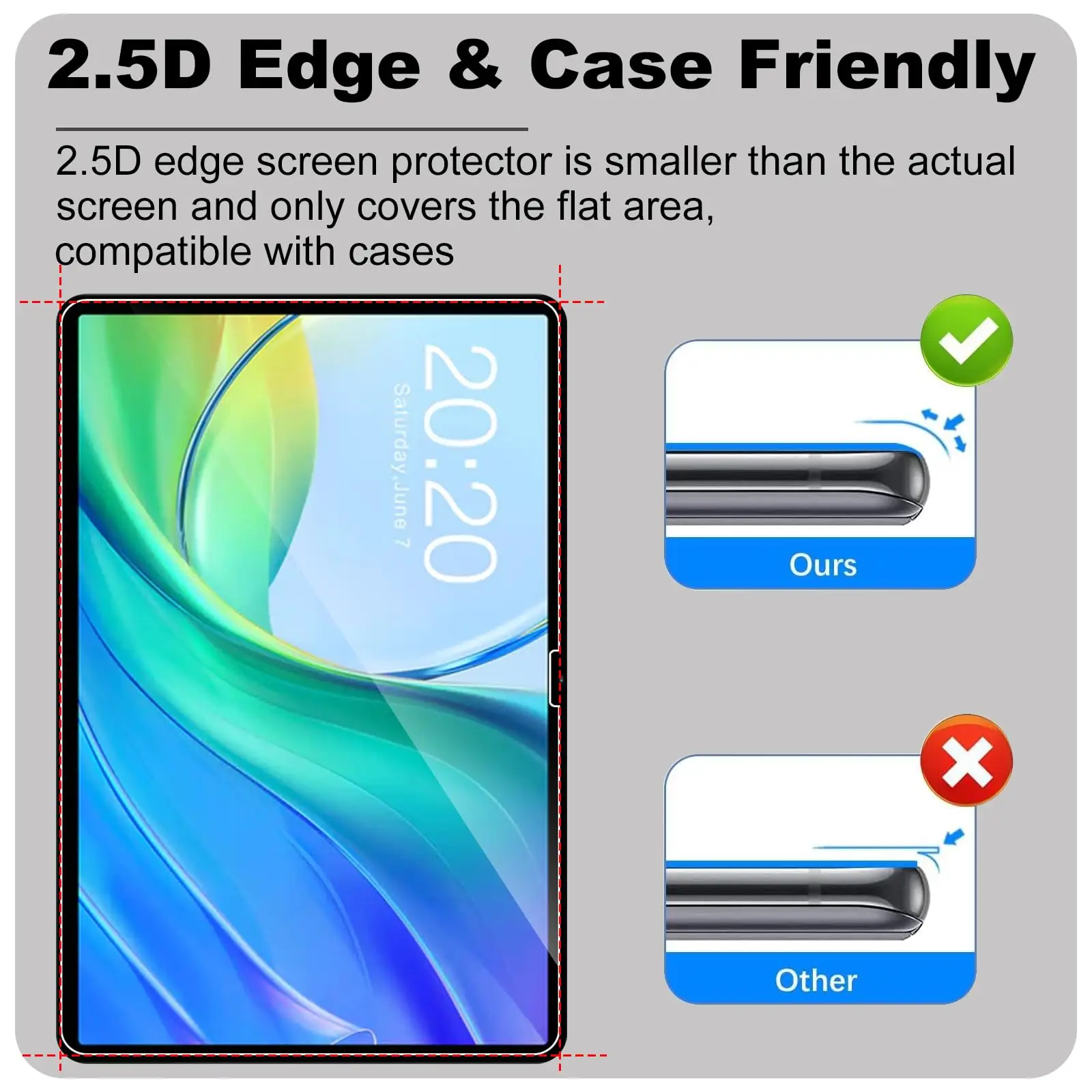 Screen Protector for TECLAST M50/M50HD/M50 Pro 10.1 Inch Anti-Scratch Tempered Glass High Touch Sensitivity Anti-Fingerprint