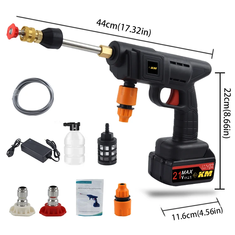 JBS المحمولة ارتفاع ضغط آلة غسل سيارات كهربائية بندقية بطارية قابلة للشحن تعمل بالطاقة آلة غسل سيارات