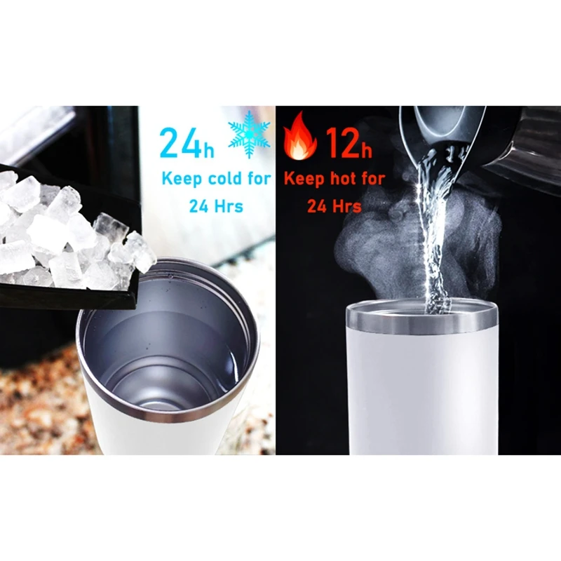 زجاجة معزولة بالتفريغ بمقبض وقش قلاب ، فولاذ مقاوم للصدأ ، كوب قهوة للسفر ، مانع للتسرب ، جدار مزدوج ، 30 أونصة